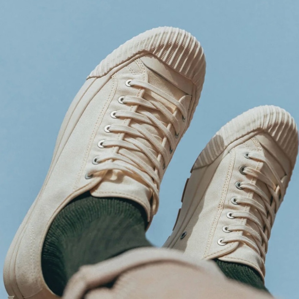 P.F. Flyers Cream Canvas Low Top Sneakers